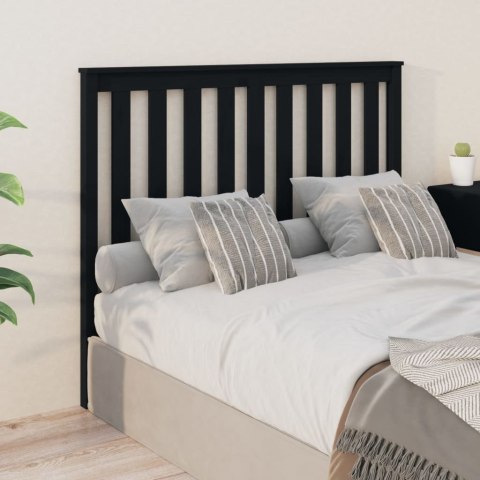 VidaXL Wezgłowie łóżka, czarne, 141x6x101 cm, lite drewno sosnowe