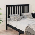VidaXL Wezgłowie łóżka, czarne, 141x6x101 cm, lite drewno sosnowe