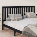 VidaXL Wezgłowie łóżka, czarne, 206x6x101 cm, lite drewno sosnowe