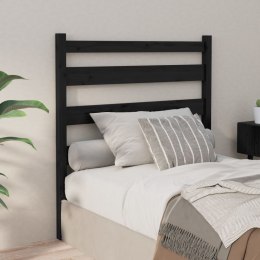VidaXL Wezgłowie łóżka, czarne, 96x4x100 cm, lite drewno sosnowe