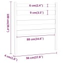 VidaXL Wezgłowie łóżka, czarne, 96x4x100 cm, lite drewno sosnowe