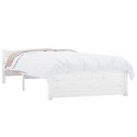VidaXL Rama łóżka, biała, lite drewno, 90 x 200 cm