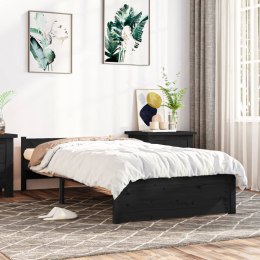 VidaXL Rama łóżka, czarna, lite drewno, 90 x 200 cm