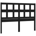 VidaXL Wezgłowie łóżka, czarne, 125,5x4x100 cm, lite drewno sosnowe