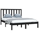 VidaXL Rama łóżka, czarna, lite drewno sosnowe, 120x190 cm, podwójna