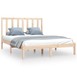 VidaXL Rama łóżka, lite drewno sosnowe, 135x190 cm, podwójna