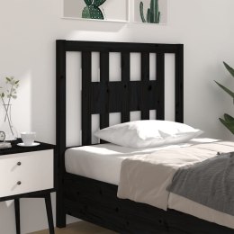VidaXL Wezgłowie łóżka, czarne, 81x4x100 cm, lite drewno sosnowe