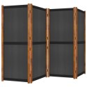 VidaXL Parawan 4-panelowy, czarny, 280 x 180 cm