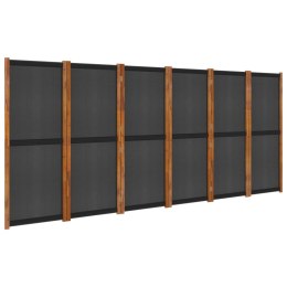 VidaXL Parawan 6-panelowy, czarny, 420 x 180 cm
