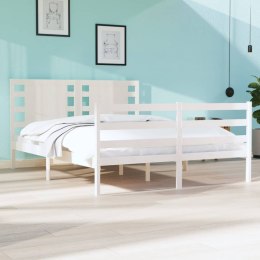 VidaXL Rama łóżka, biała, lite drewno sosnowe, 140 x 200 cm