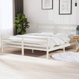 VidaXL Rama łóżka, biała, lite drewno sosnowe, 180x200 cm