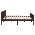 VidaXL Rama łóżka, ciemnobrązowa, lite drewno sosnowe, 180 x 200 cm