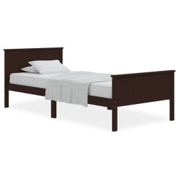 VidaXL Rama łóżka, ciemnobrązowa, lite drewno sosnowe, 90 x 200 cm