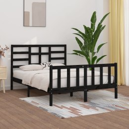 VidaXL Rama łóżka, czarna, lite drewno sosnowe, 120x200 cm