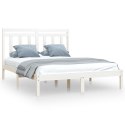 VidaXL Rama łóżka, biała, lite drewno, 120x200 cm