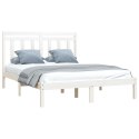 VidaXL Rama łóżka, biała, lite drewno, 120x200 cm