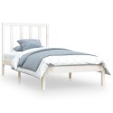 VidaXL Rama łóżka, biała, lite drewno sosnowe, 90x200 cm