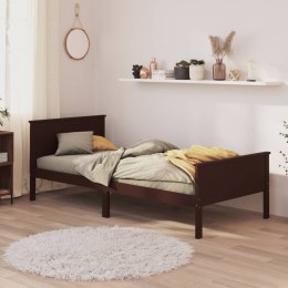 VidaXL Rama łóżka, ciemnobrązowa, lite drewno sosnowe, 100 x 200 cm