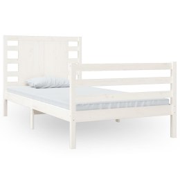 VidaXL Rama łóżka, biała, lite drewno sosnowe, 90 x 200 cm
