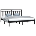 VidaXL Rama łóżka, czarna, lite drewno, 180x200 cm