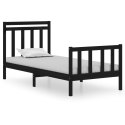 VidaXL Rama łóżka, czarna, lite drewno, 90x190 cm, pojedyncza
