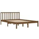 VidaXL Rama łóżka, miodowy brąz, lite drewno, 120x190 cm, podwójna