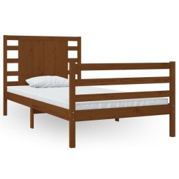 VidaXL Rama łóżka, miodowy brąz, lite drewno sosnowe, 90 x 200 cm
