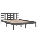 VidaXL Rama łóżka, szara, lite drewno, 140x190 cm