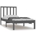 VidaXL Rama łóżka, szara, lite drewno sosnowe, 90x200 cm