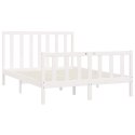 VidaXL Rama łóżka, biała, lite drewno sosnowe, 150x200 cm
