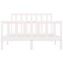 VidaXL Rama łóżka, biała, lite drewno sosnowe, 150x200 cm