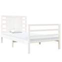 VidaXL Rama łóżka, biała, lite drewno sosnowe, 90x190 cm, pojedyncza