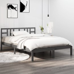 VidaXL Rama łóżka, szara, lite drewno, 120x200 cm