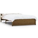 VidaXL Rama łóżka, miodowy brąz, lite drewno, 135x190 cm, podwójna