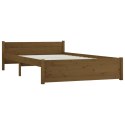 VidaXL Rama łóżka, miodowy brąz, lite drewno, 135x190 cm, podwójna