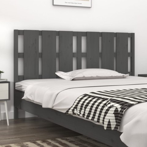 VidaXL Wezgłowie łóżka, szare, 185,5x4x100 cm, lite drewno sosnowe