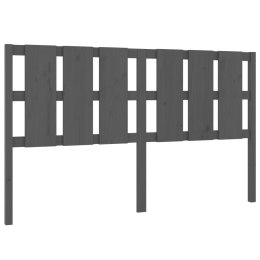 VidaXL Wezgłowie łóżka, szare, 185,5x4x100 cm, lite drewno sosnowe