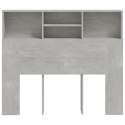 VidaXL Wezgłowie łóżka z półkami, szarość betonu, 120x19x103,5 cm