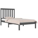 VidaXL Rama łóżka, szara, lite drewno sosnowe, 90x200 cm