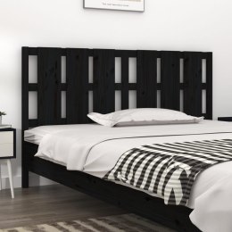 VidaXL Wezgłowie łóżka, czarne, 165,5x4x100 cm, lite drewno sosnowe