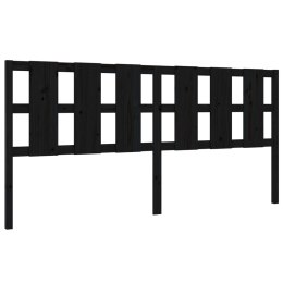 VidaXL Wezgłowie łóżka, czarne, 205,5x4x100 cm, lite drewno sosnowe