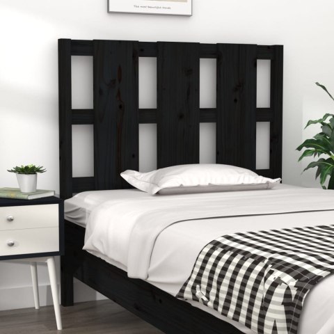 VidaXL Wezgłowie łóżka, czarne, 95,5x4x100 cm, lite drewno sosnowe