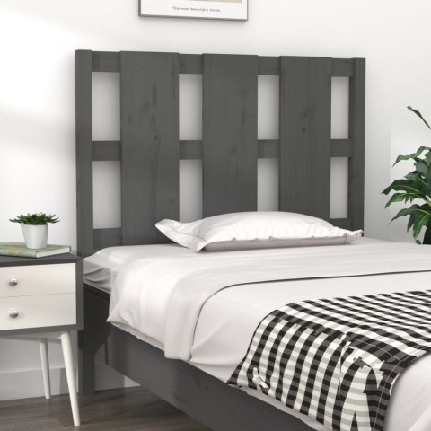 VidaXL Wezgłowie łóżka, szare, 95,5x4x100 cm, lite drewno sosnowe