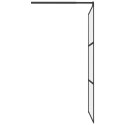 VidaXL Ścianka prysznicowa, 115x195 cm, szkło mrożone ESG, czarna