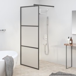 VidaXL Ścianka prysznicowa, 80x195 cm, szkło mrożone ESG, czarna