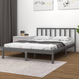 VidaXL Rama łóżka, szara, lite drewno sosnowe, 120x200 cm