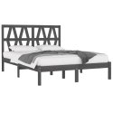VidaXL Rama łóżka, szara, lite drewno sosnowe, 140x190 cm