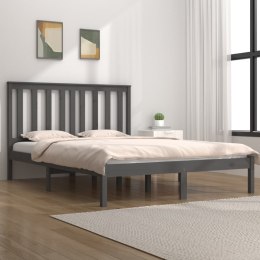 VidaXL Rama łóżka, szara, lite drewno sosnowe, 150x200 cm