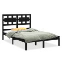 VidaXL Rama łóżka, czarna, lite drewno, 140x200 cm
