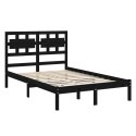 VidaXL Rama łóżka, czarna, lite drewno, 140x200 cm